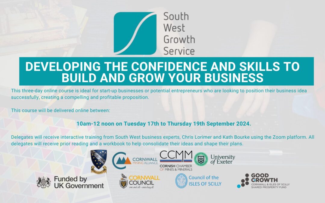 Book your free Online Course NOW!: Developing the confidence and skills to build and grow your business – Limited spaces available